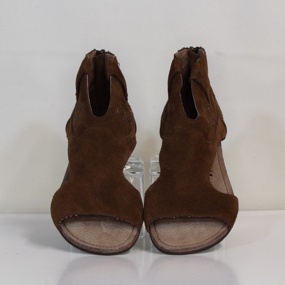 Naughty Monkey Women's Brown Suede Open Toe Ankle Shootie Sandals - Picture 2 of 9